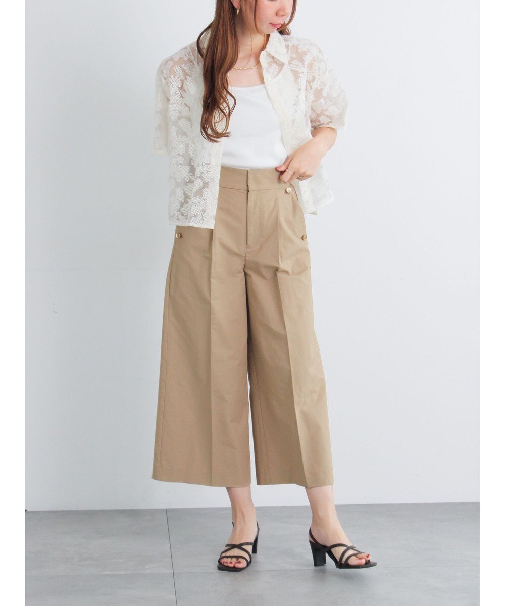 Te chichi オーガンジー刺繍ハーフスリーブシャツ 