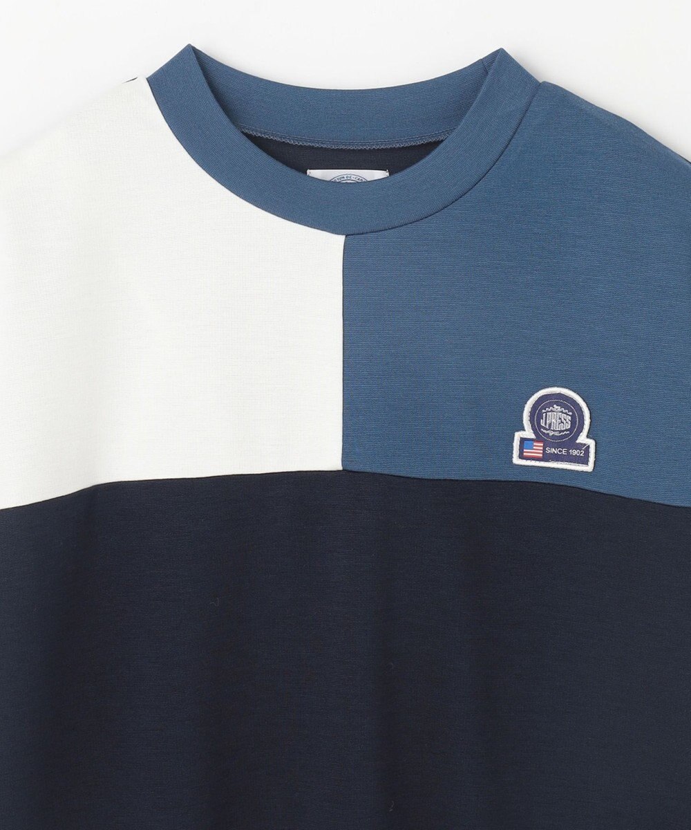 J.PRESS KIDS 【吸水速乾】【140-170cm】ポンチローマ トリコロール 切替Ｔシャツ 