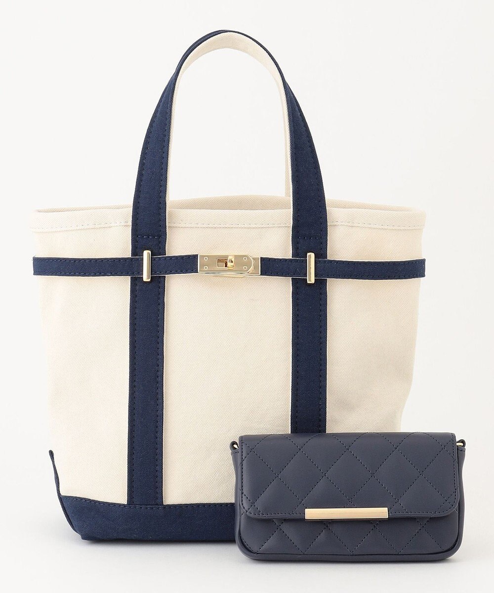 23区 ポーチ付 キャンバス トートバッグ 