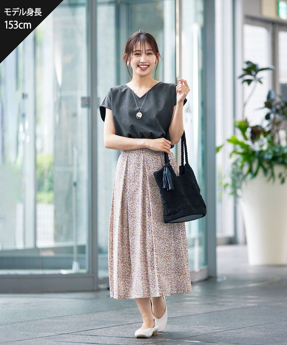 Tiaclasse 【洗える】異素材を組み合わせたカットソードッキングワンピース 