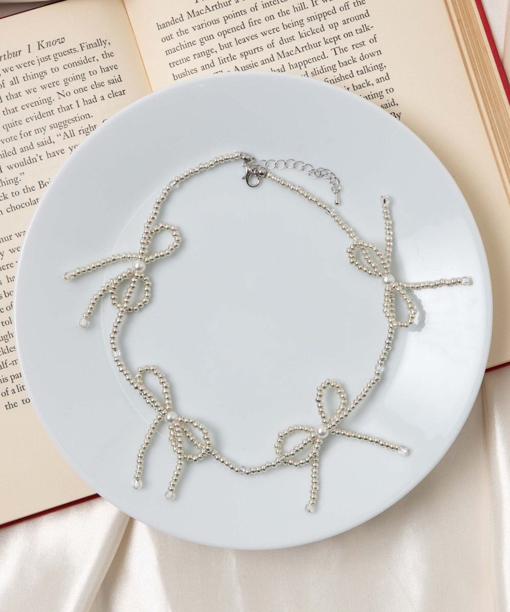 WEGO Lビーズリボンネックレス 