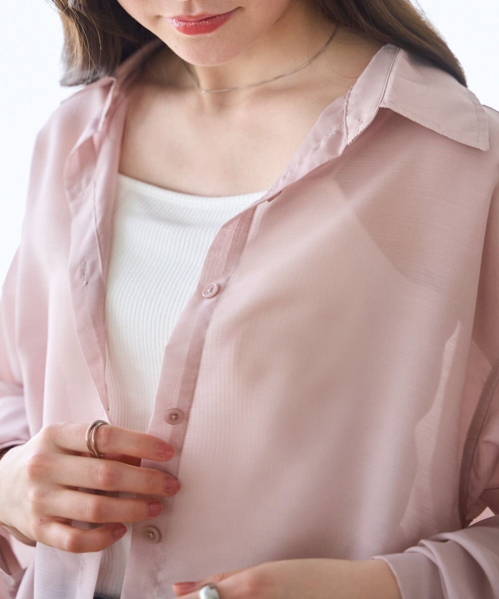 WEGO 【シワになりにくい/手洗い可】シアーBIGシャツ 