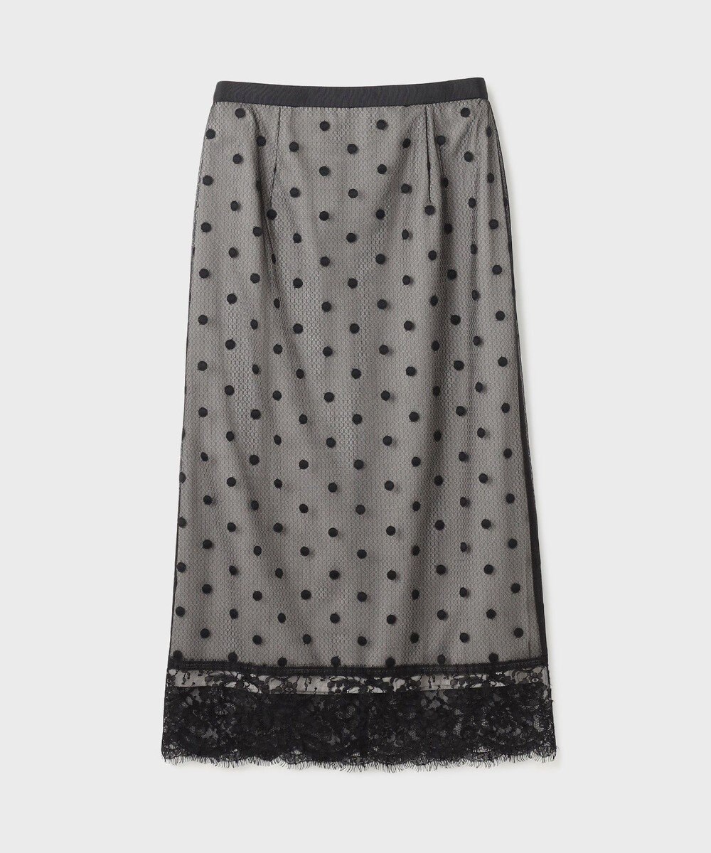 GRACE CONTINENTAL ドットチュールタイトスカート 