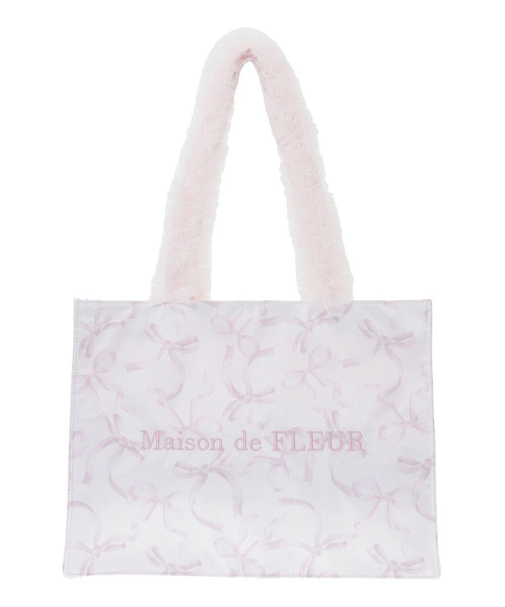 Maison de FLEUR ピンクマニアフリルスクエアトートMバッグ 
