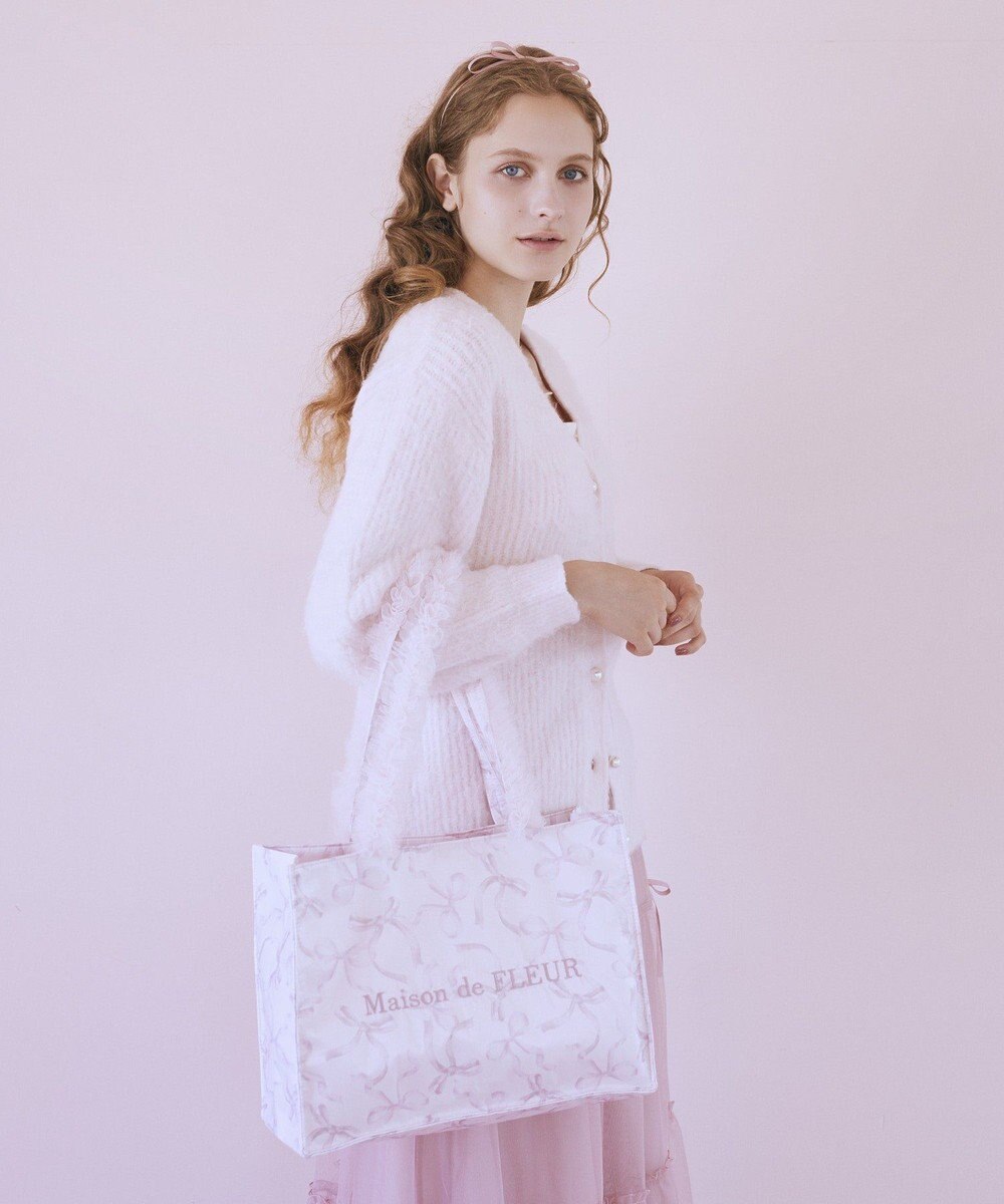 Maison de FLEUR ピンクマニアフリルスクエアトートMバッグ 