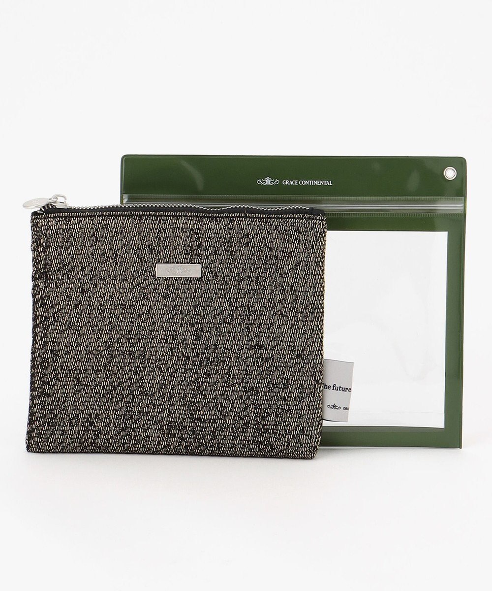 GRACE CONTINENTAL Fabricフラットポーチ-AW 