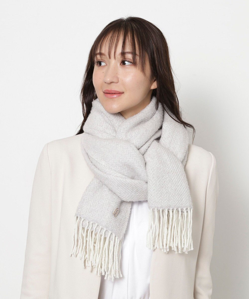 MOONBAT FURLA(フルラ）ループヤーン ツイード調ラメ入り ストール アルパカ混 日本製 