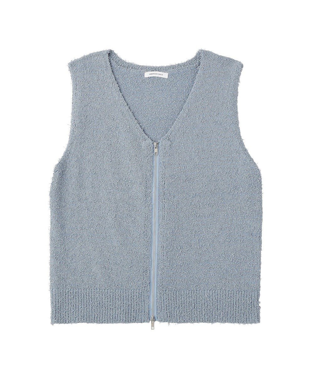AMERICAN HOLIC ダブルZIPシャギーニットベスト 