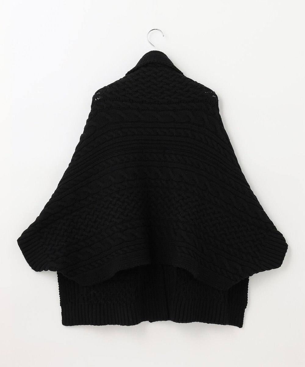 自由区 【洗える】アランパターンファーコンビ ニットガウン 