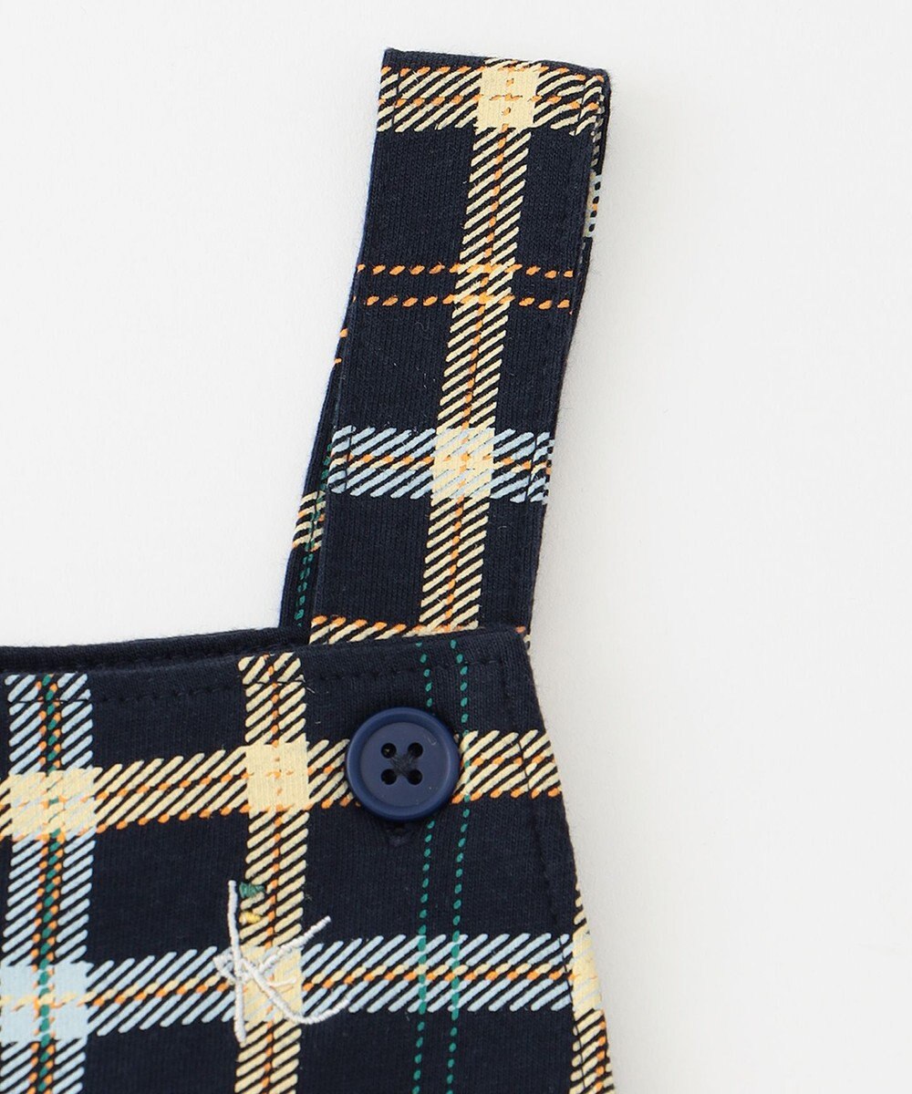 組曲 KIDS 【80-90cm】Check 長袖オーバーオール 