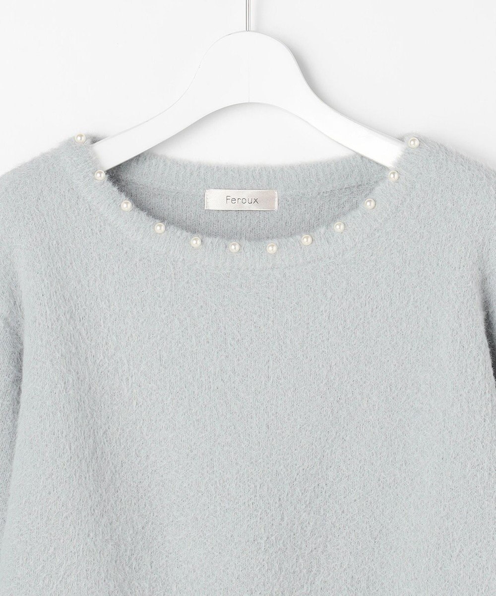 Feroux パール付きシャギー ニット 
