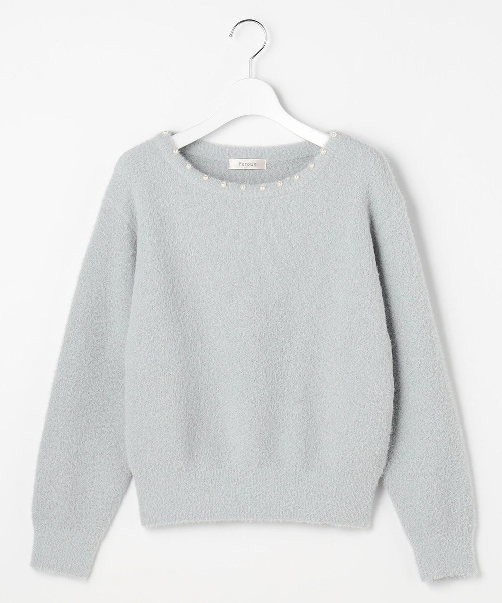 Feroux パール付きシャギー ニット 
