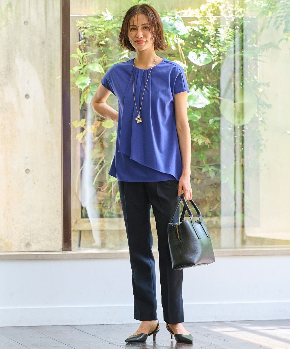 自由区 【洗える・XSサイズあり】ハイツイストポンチフロントタック カットソー 