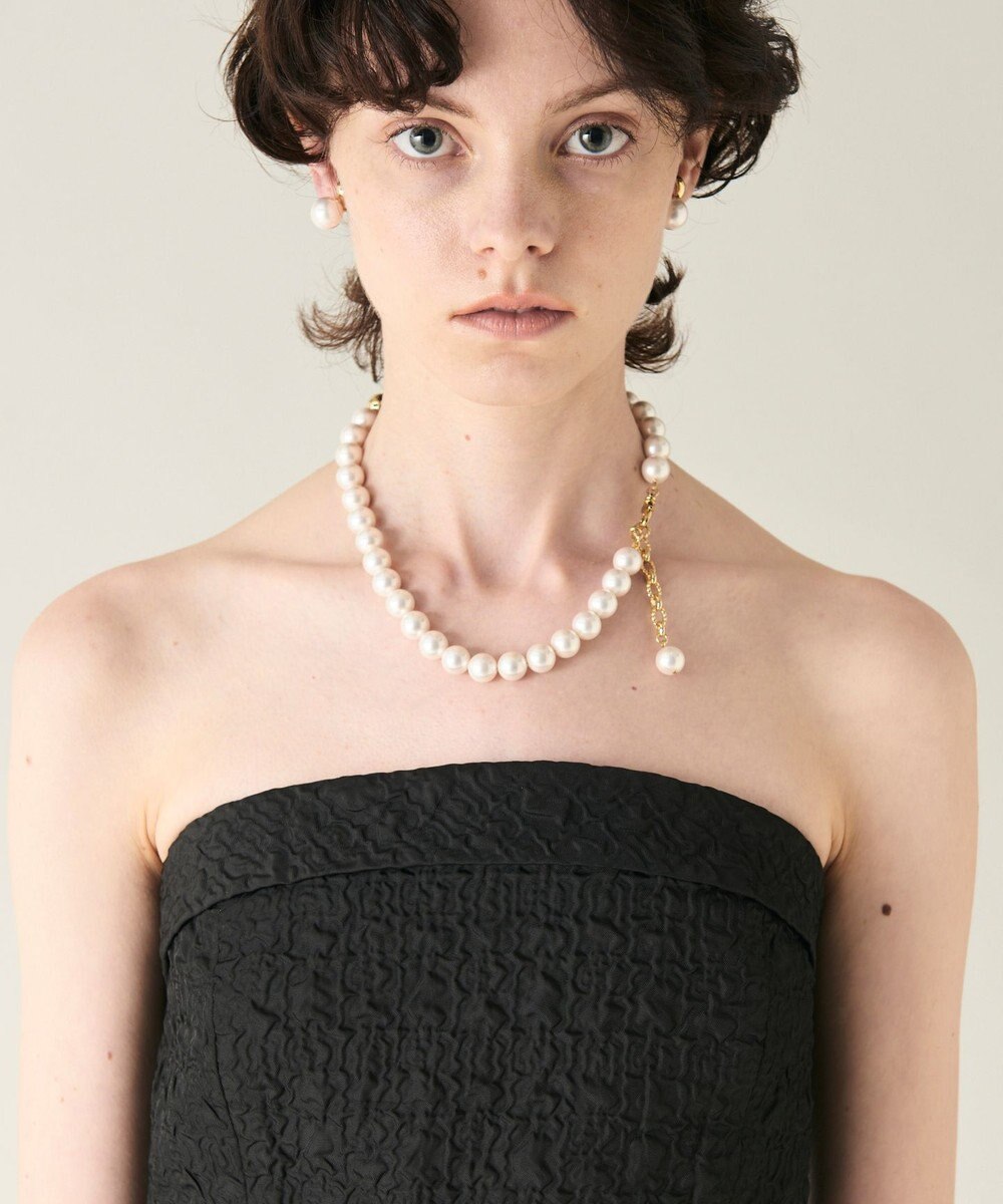 GRACE CONTINENTAL パールメタルビーズネックレス 