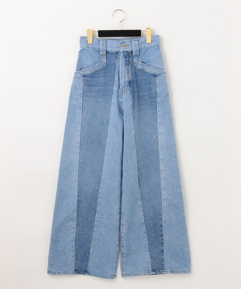 GRACE CONTINENTAL 切替ワイドデニムパンツ 
