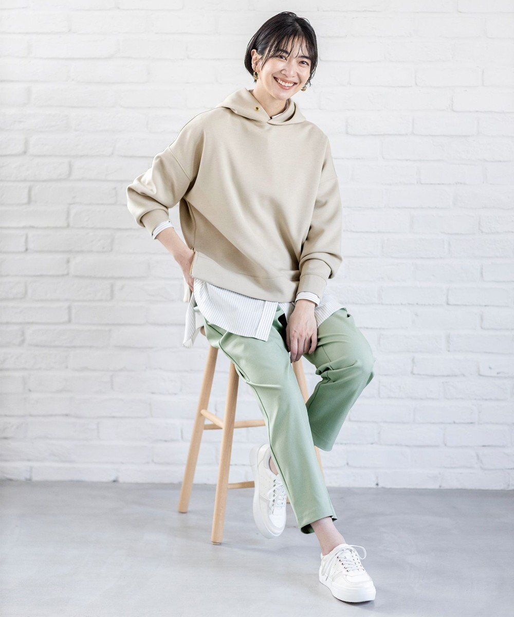 ANY 【ウエストゴム/ストレッチ/セットアップ可】イージィケアストレッチテーパードパンツ 