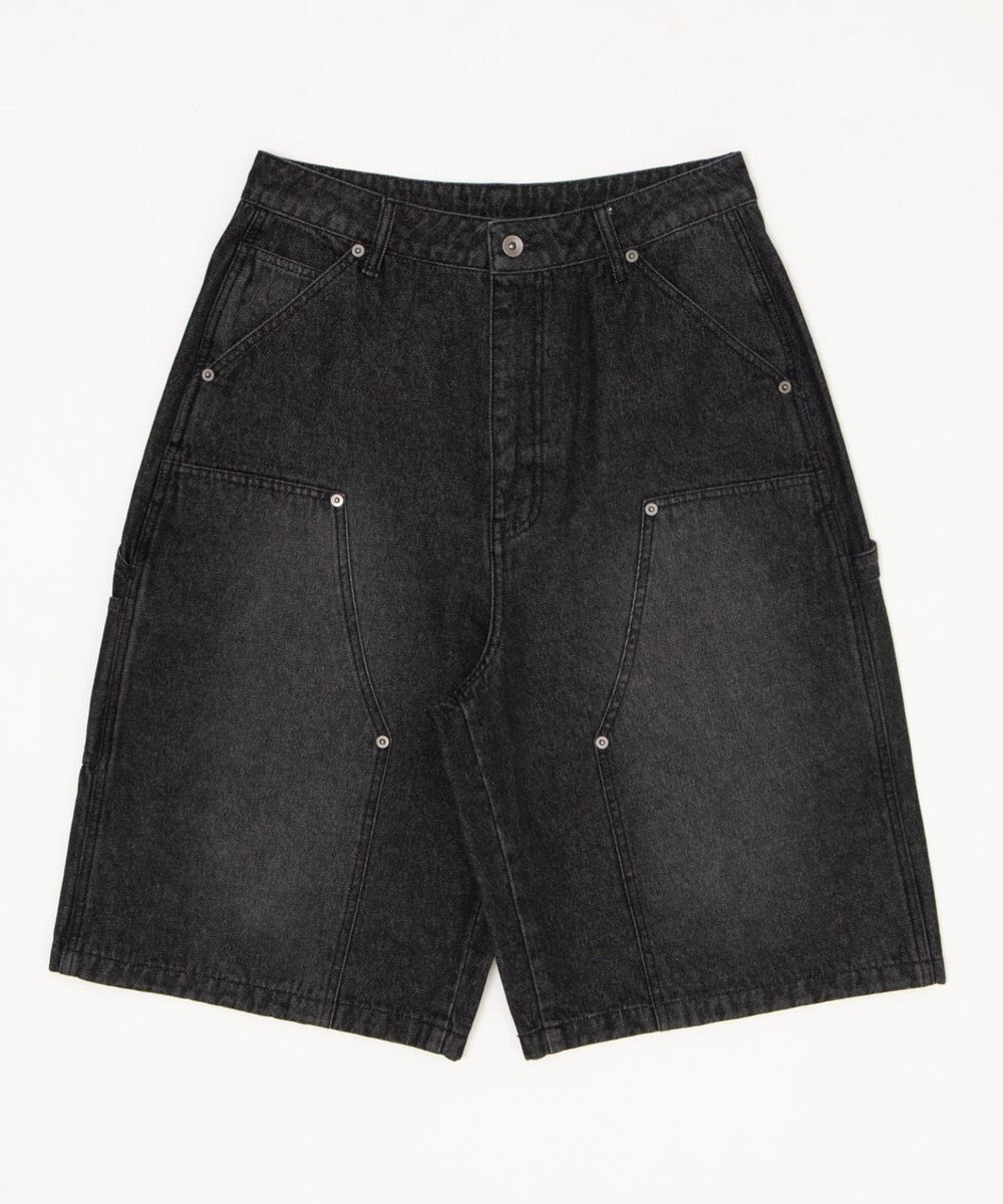 WEGO 【ユニセックス着用ITEM】ダブルニーデニムショーツ 