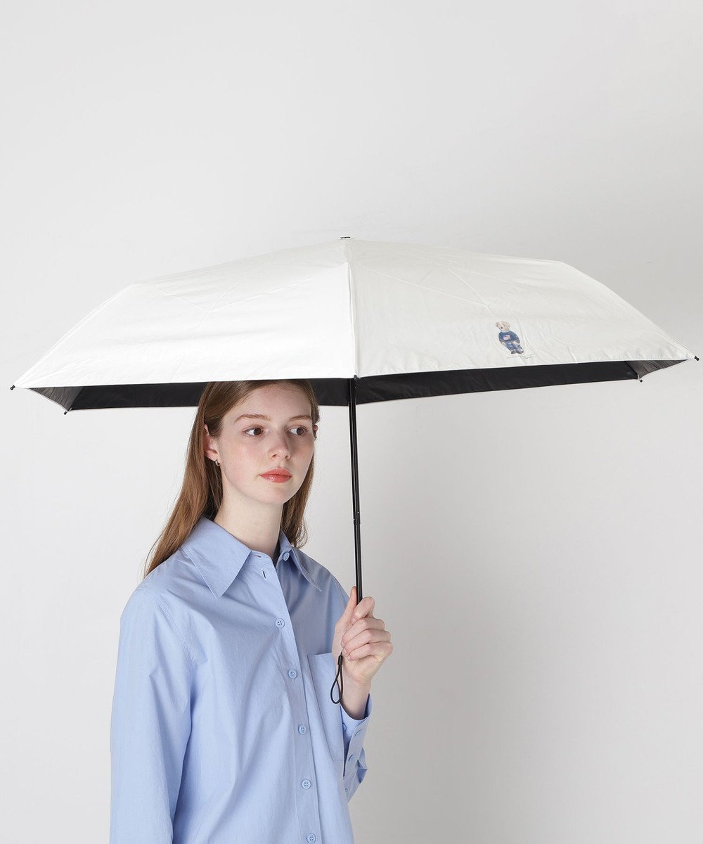 MOONBAT 【WEB限定/遮光率100%/遮熱/UV/耐風】POLO RALPH LAUREN（ポロ ラルフローレン）晴雨兼用日傘 ポロベア 無地 折りたたみ傘 