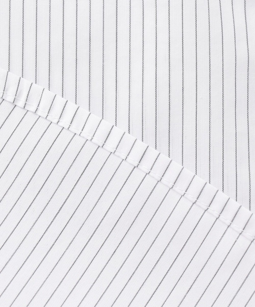 J.PRESS LADIES 【洗える】APESCO ストライプ バンドカラー ブラウス 