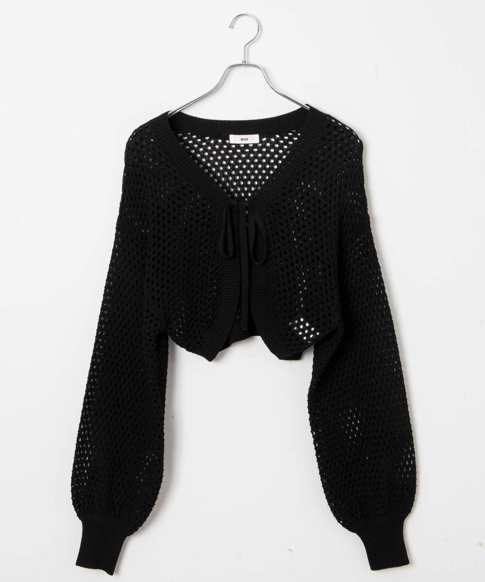 WEGO 【紫外線対策/手洗い可】メッシュリボンボレロ 