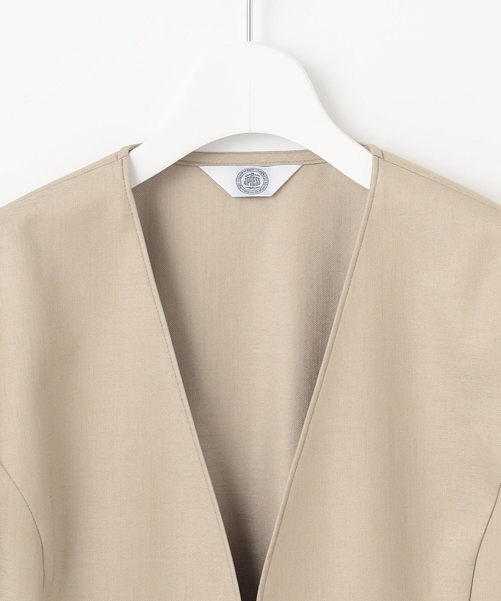 J.PRESS LADIES 【セットアップ対応・洗える・UVケア・吸水速乾】OXIJEWELストレッチ ノーカラー ジャケット 