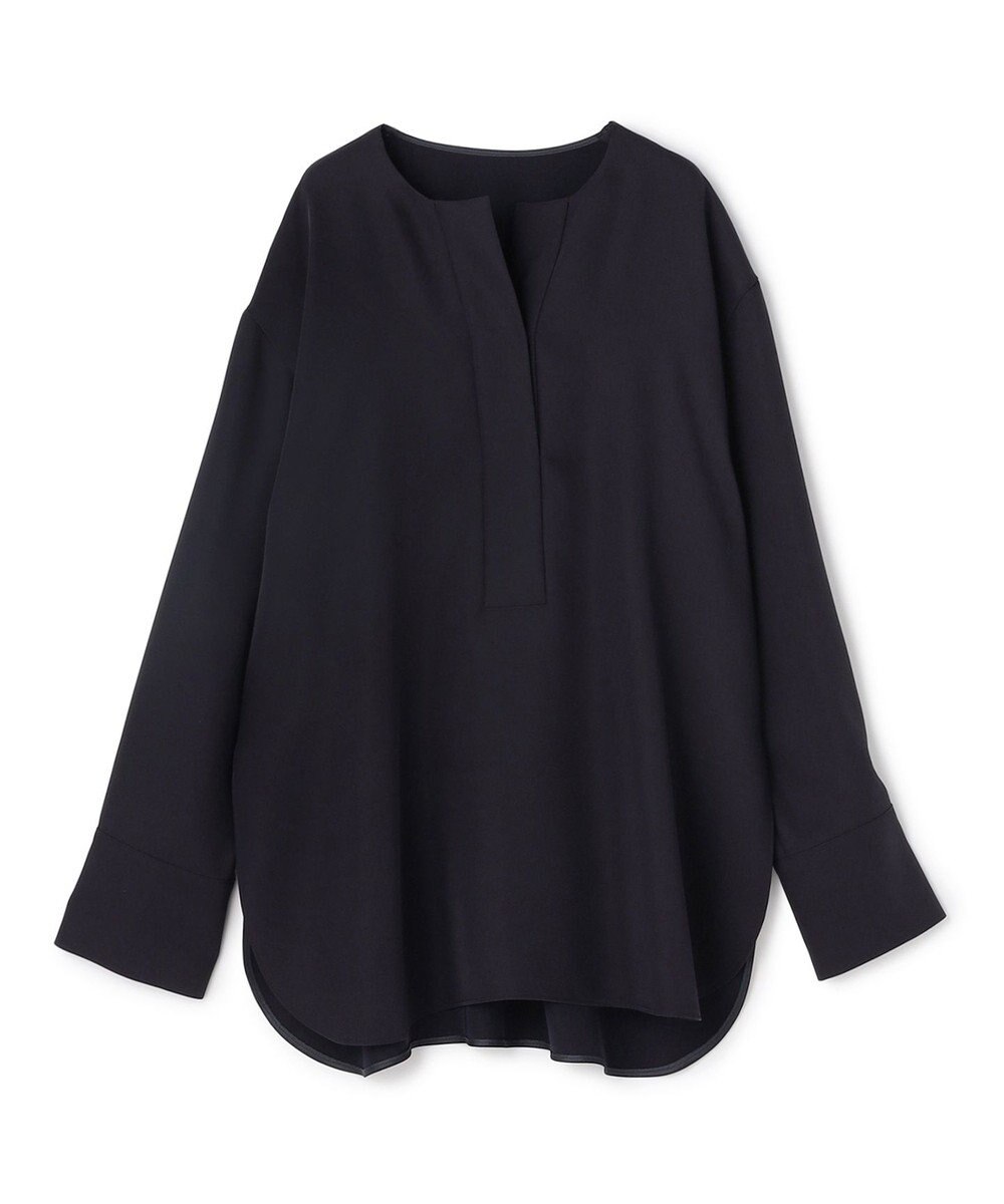 UNFILO 【セットアップ着用可】ドライダブルクロス スキッパーブラウス 