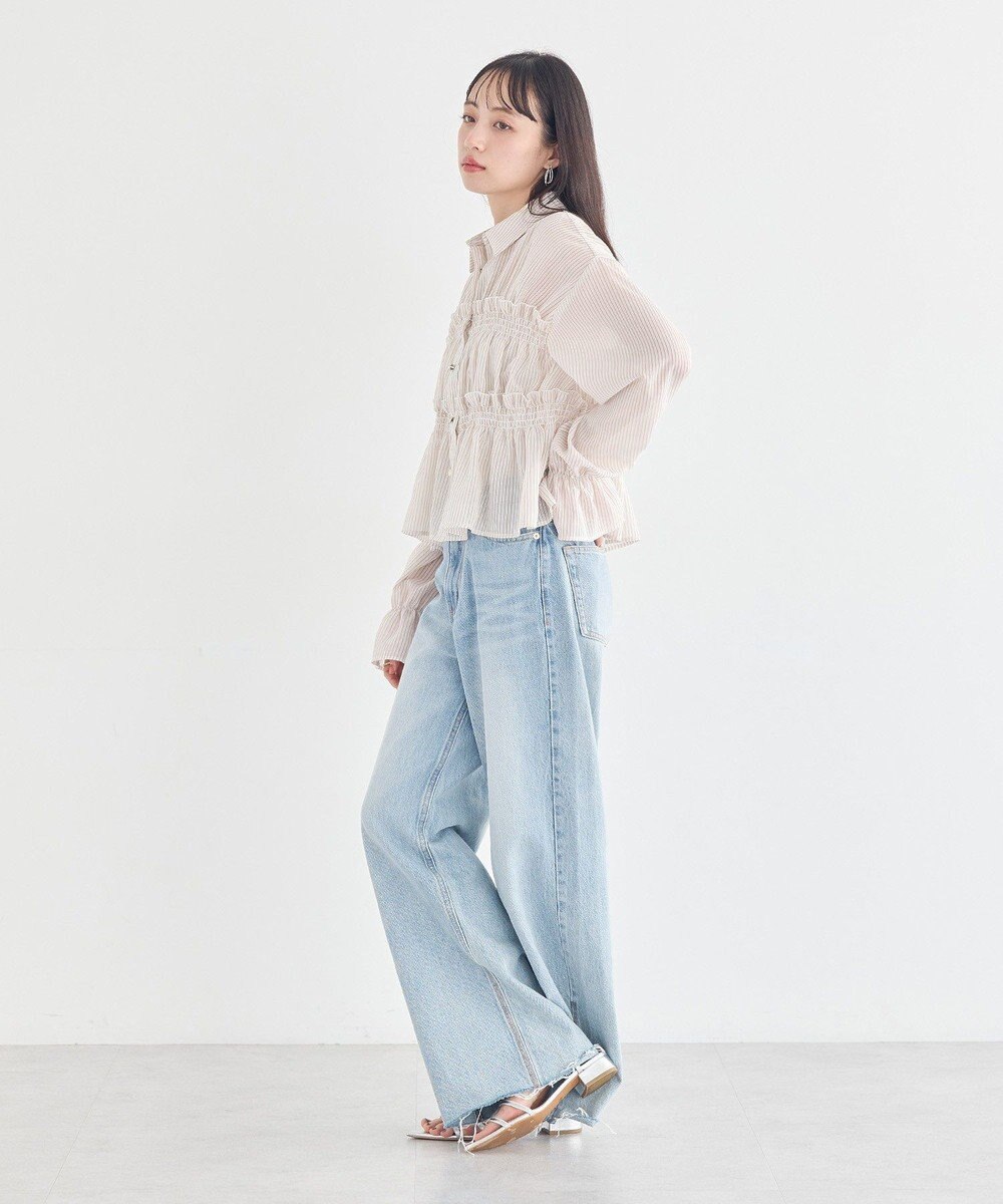 earth music&ecology シャーリングストライプシャツ 