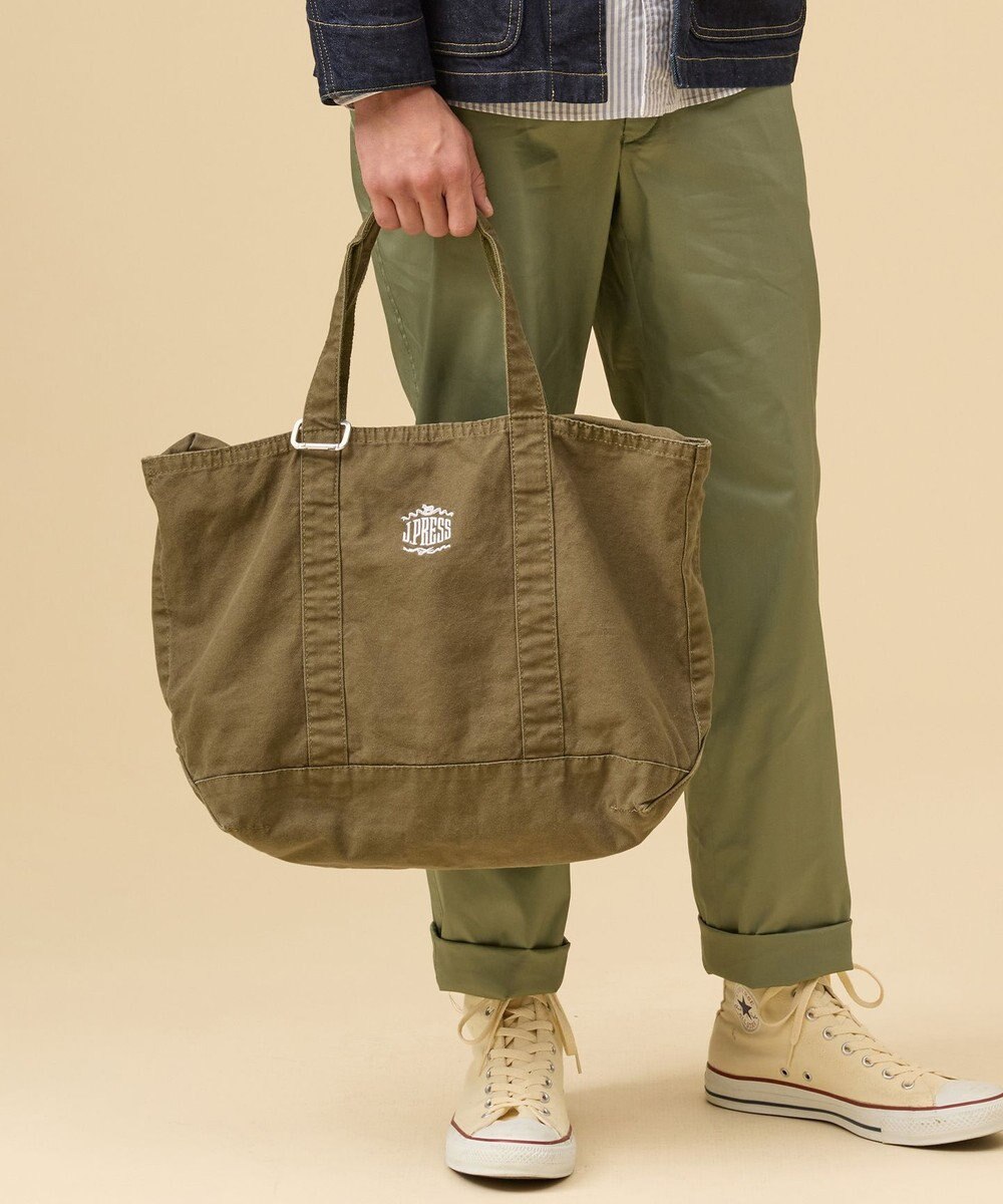 J.PRESS MEN コットンキャンバス オーバルトートバッグ 