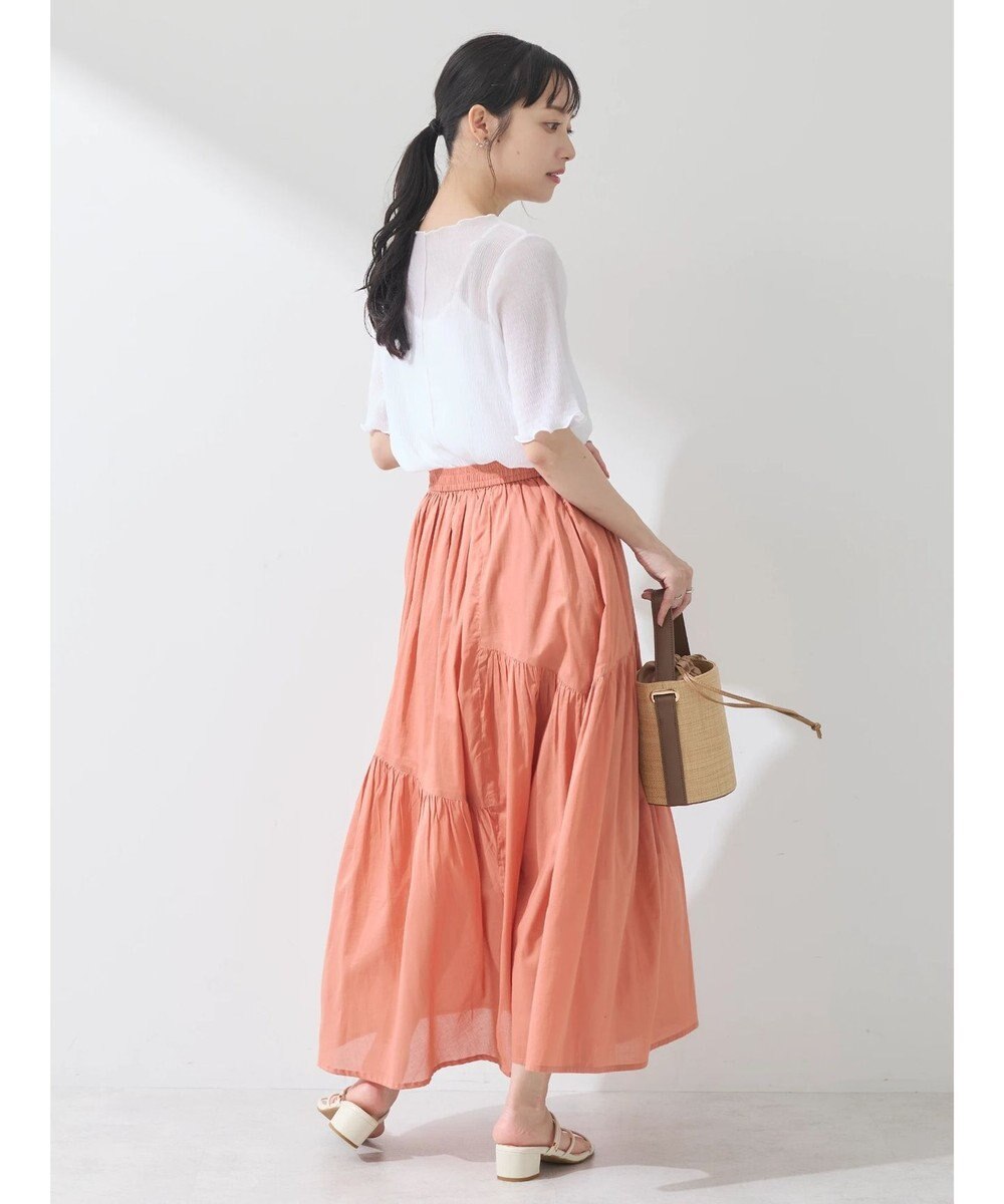earth music&ecology コットンボイルランダム切替フレアスカート 