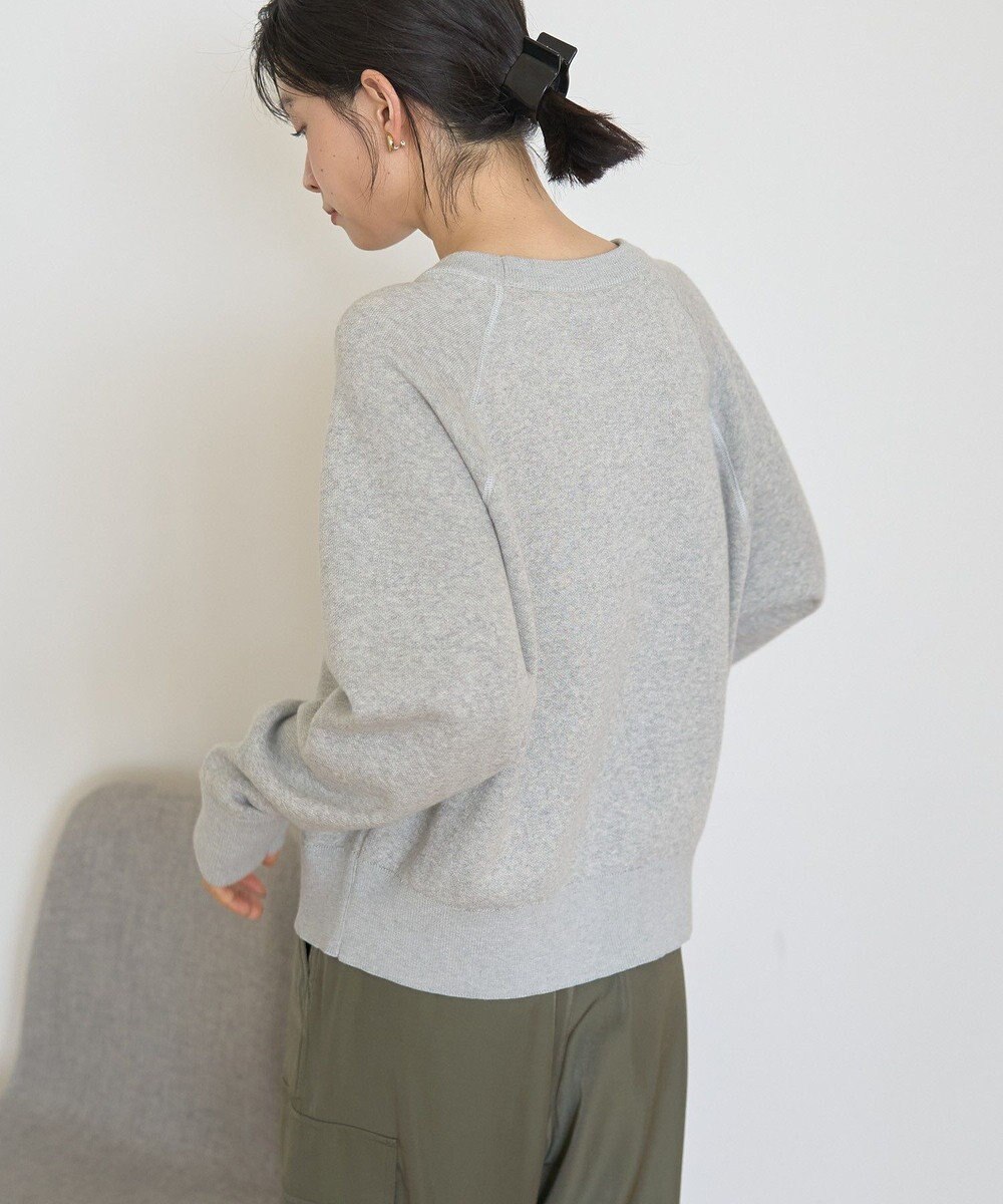 AMERICAN HOLIC ソフトコットンスウェットライクニットトップス 