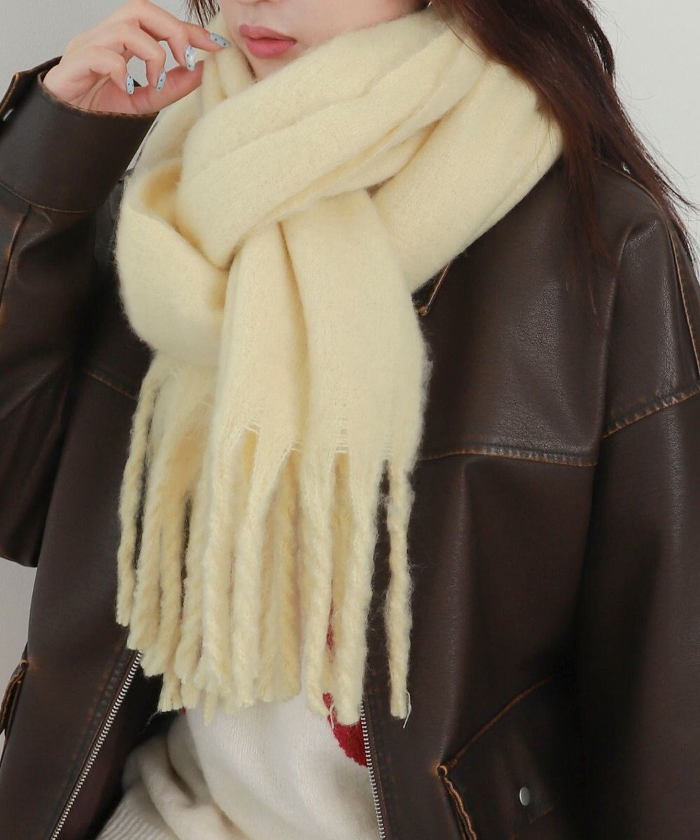 WEGO 【マフラー/ユニセックス着用】ワイドフリンジストール 