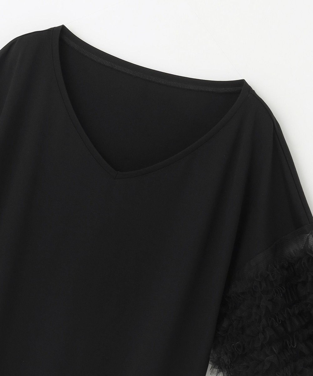 GRACE CONTINENTAL チュールフリルスリーブトップ 