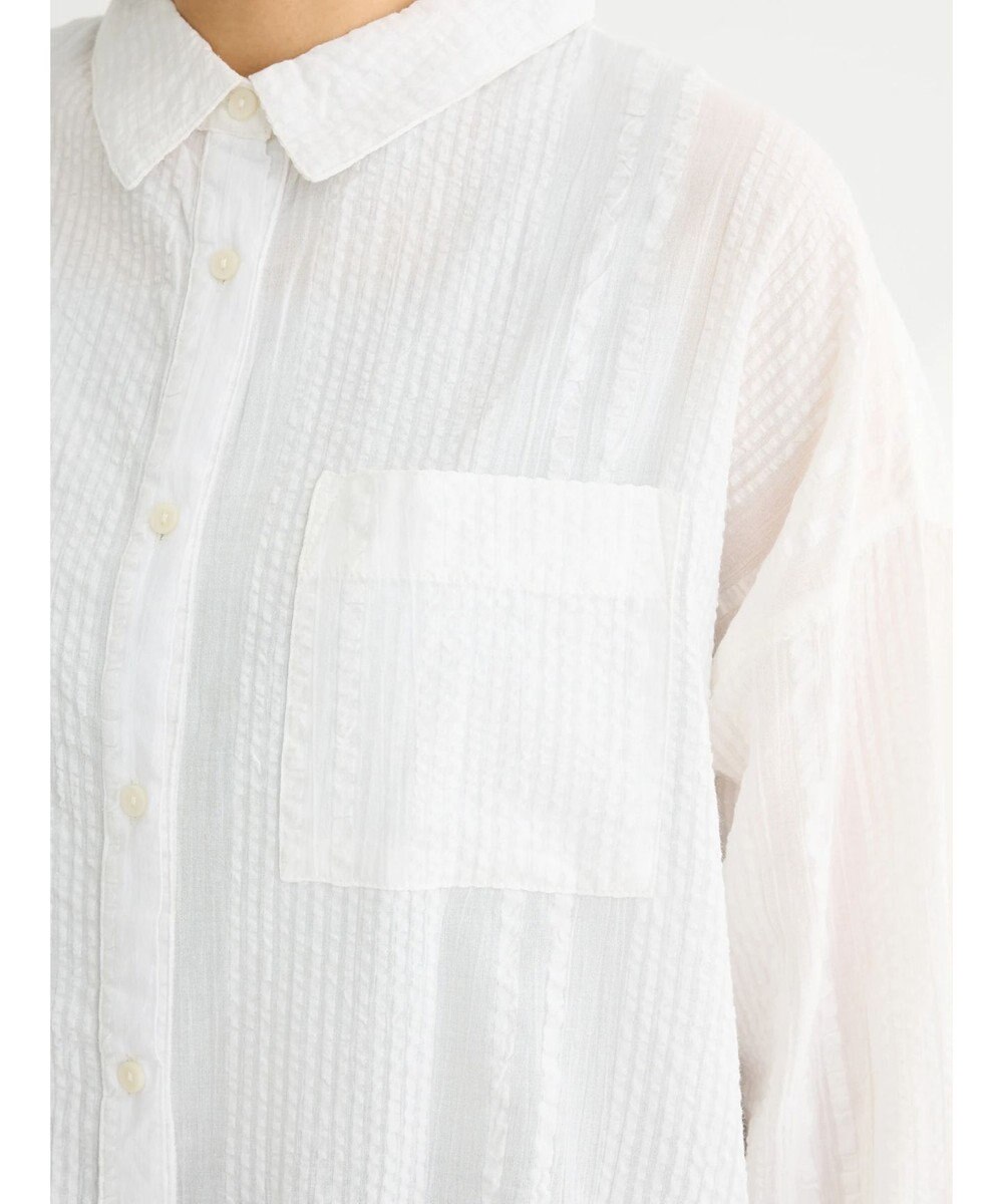 Green Parks インド綿 シアサッカーシャツ 