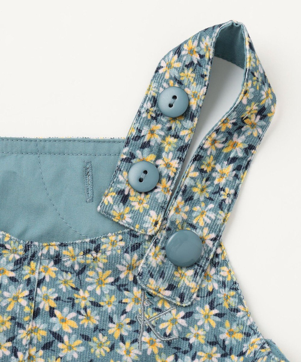 組曲 KIDS 【100㎝】モノトーンフラワーコーデュロイ ワンピース 