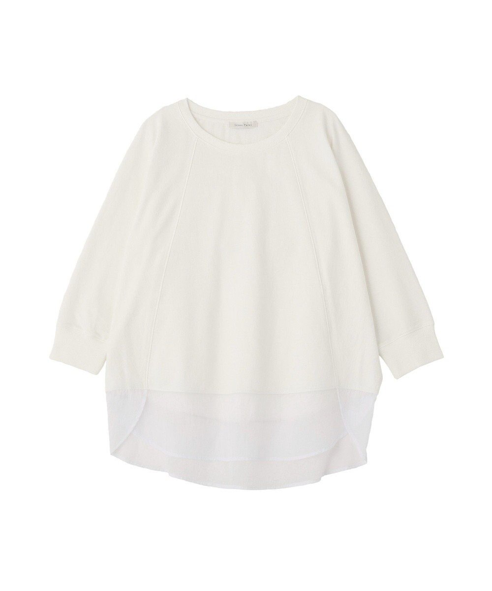 Green Parks 七分袖ドルマン裏毛シアードッキングプルオー 