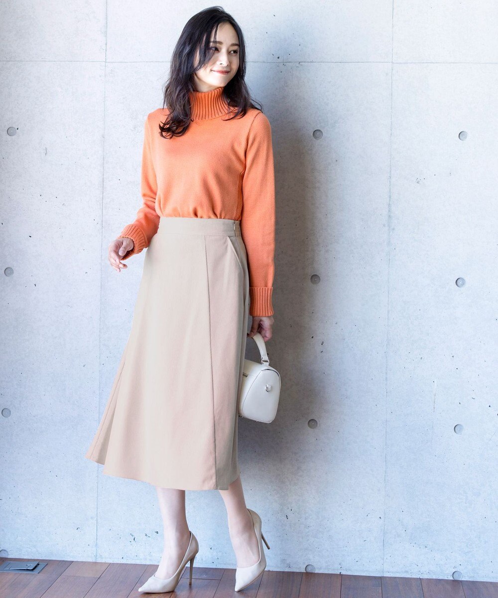 Tiaclasse L 【洗える】大人上品なコーデュロイフレアスカート 