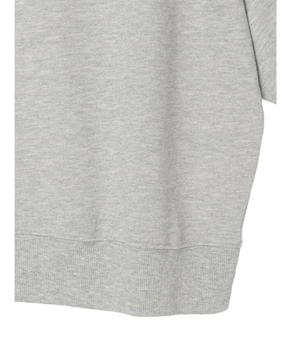 Green Parks ７分袖ラメ裏毛パフプルオーバー 