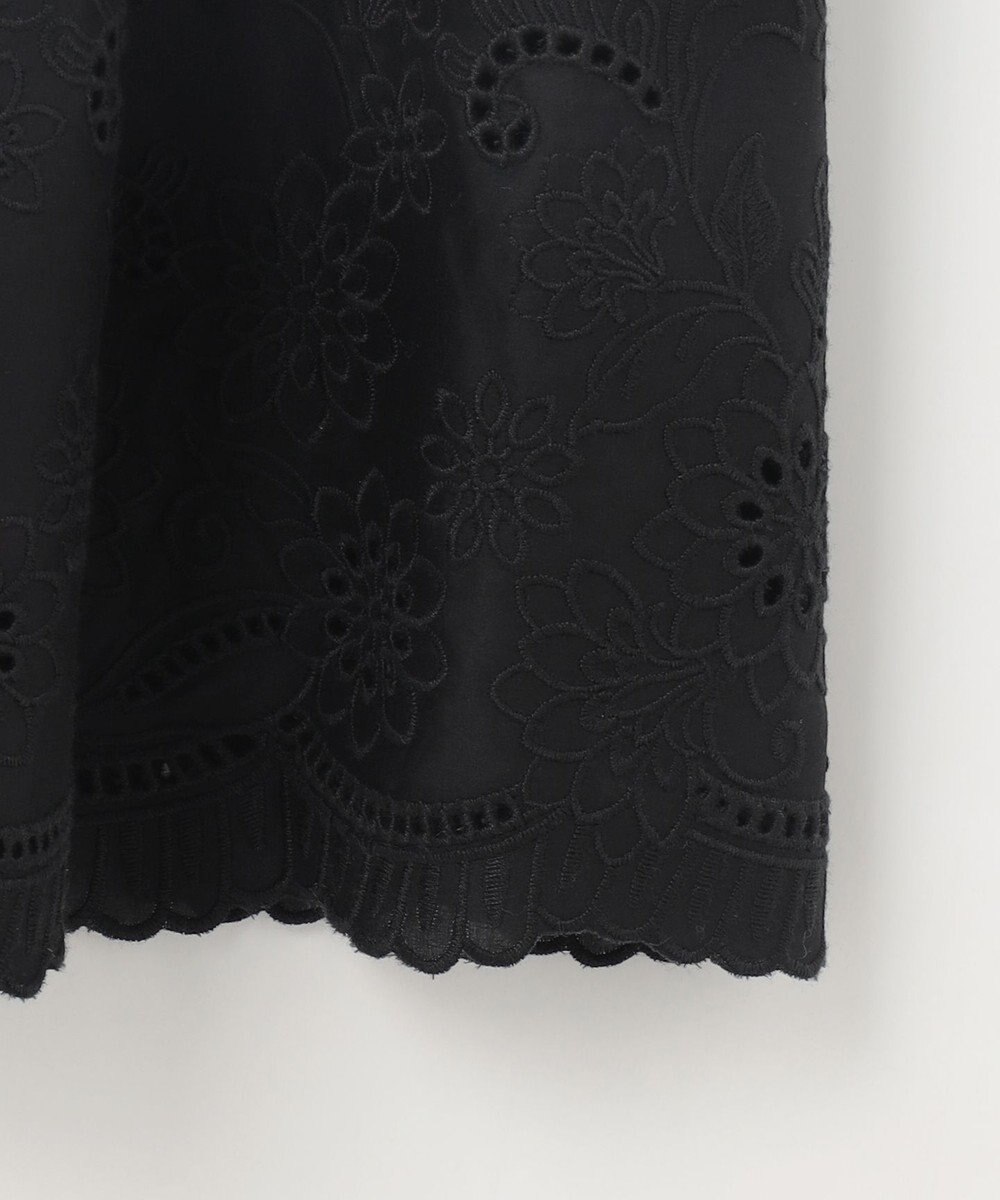 自由区 L 【カタログ掲載・接触冷感・洗える】エンブロイダリーローンティアード スカート 