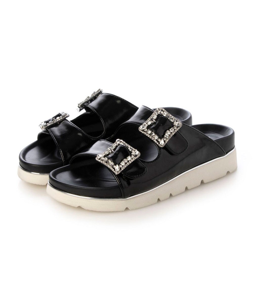 MODE ET JACOMO <carino>厚底ビジューバックルサンダル 