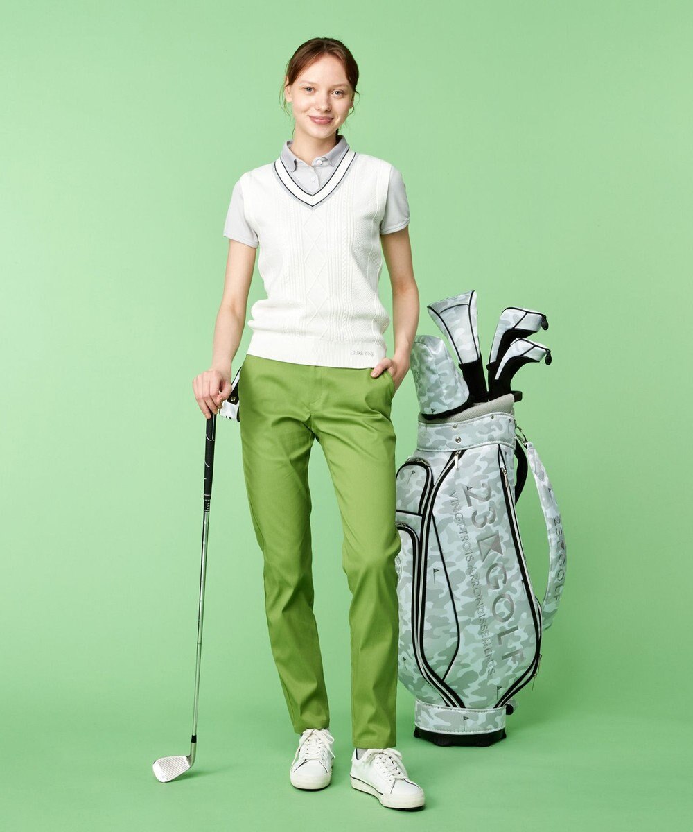 23区GOLF 【WOMEN】【洗える】コットンブレンド ニットベスト 