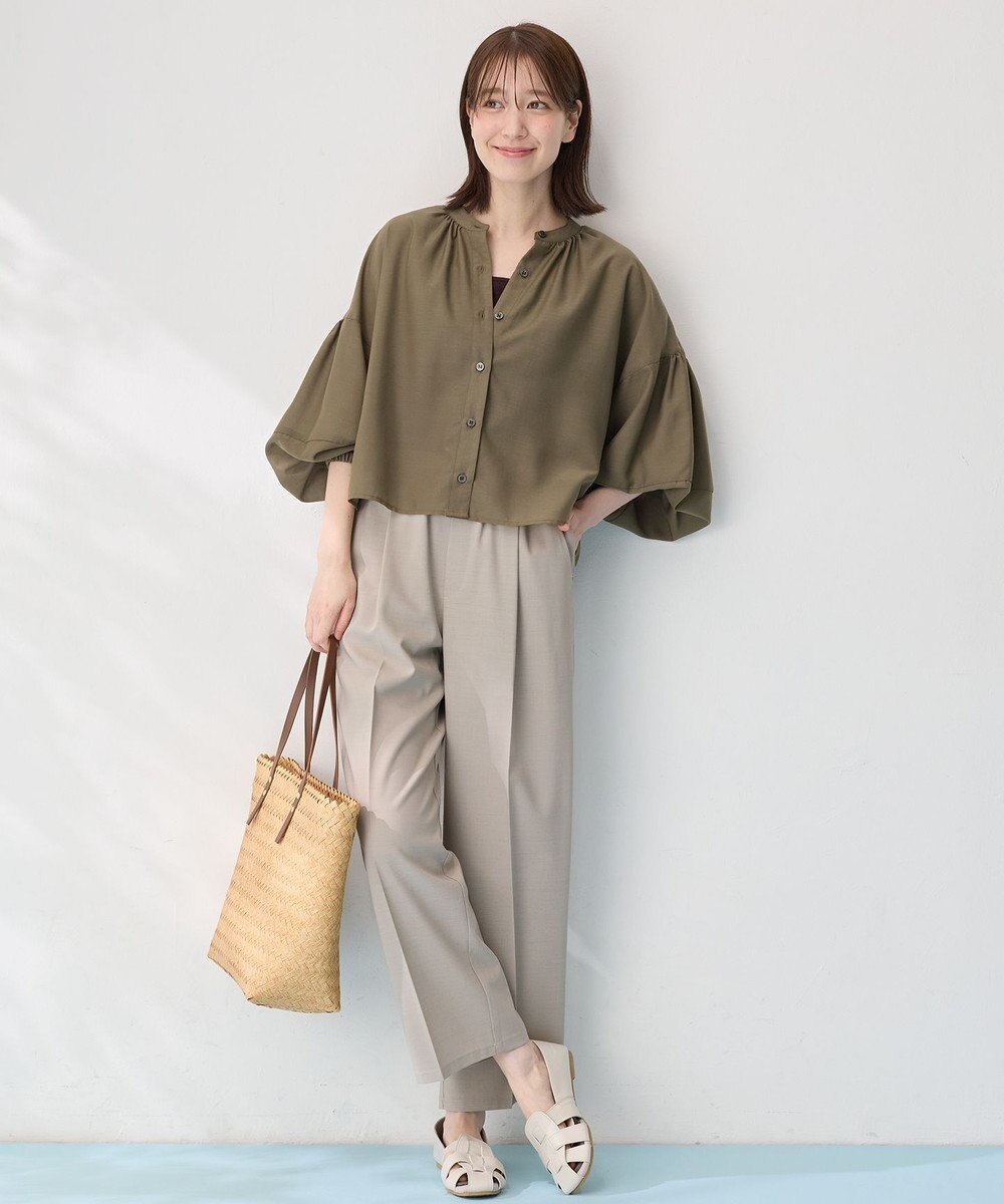 ANY L 【洗濯機可/セットアップ可/UVケア/速乾/イージーケア】サラサラテックリネンパンツ 