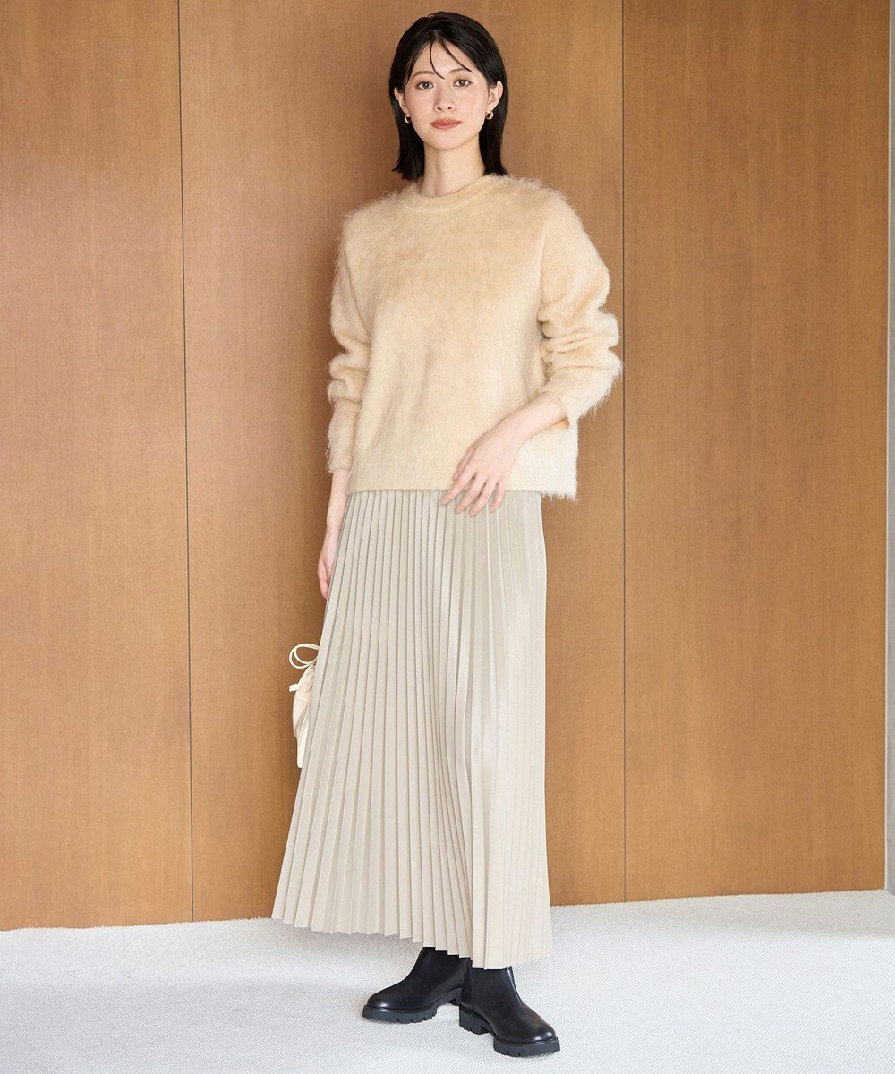 UNFILO L アルパカシャギー クルーネック プルオーバー 