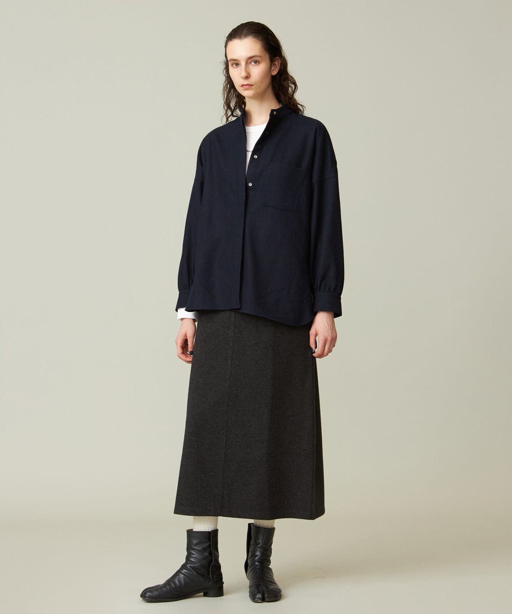 J.PRESS YORK STREET 【WOMEN】バンドカラーブラウス 