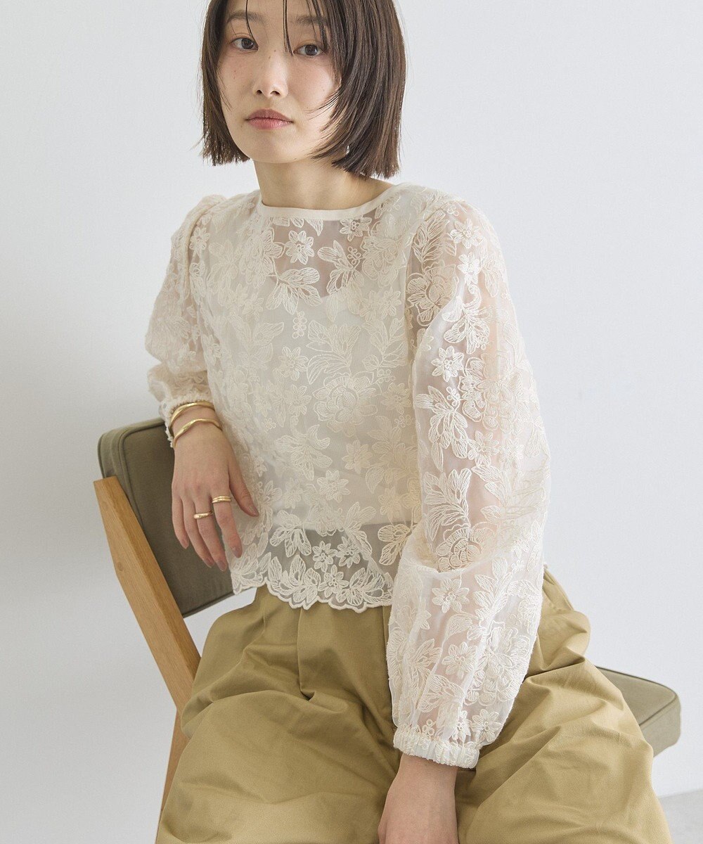 AMERICAN HOLIC 【前後2WAY】シアーレースブラウス 