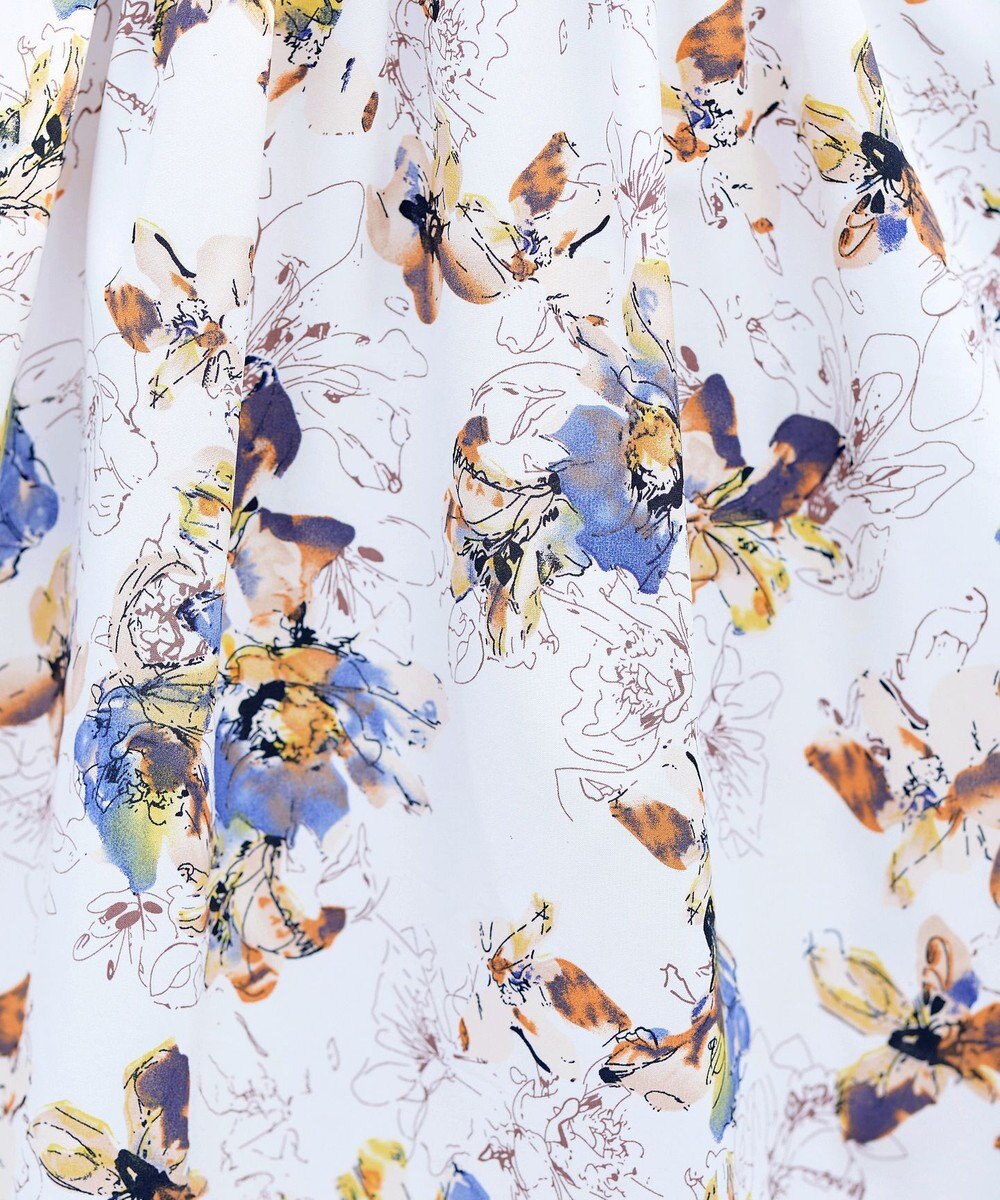 Tiaclasse L 【洗える】フラワープリントドッキングワンピース 