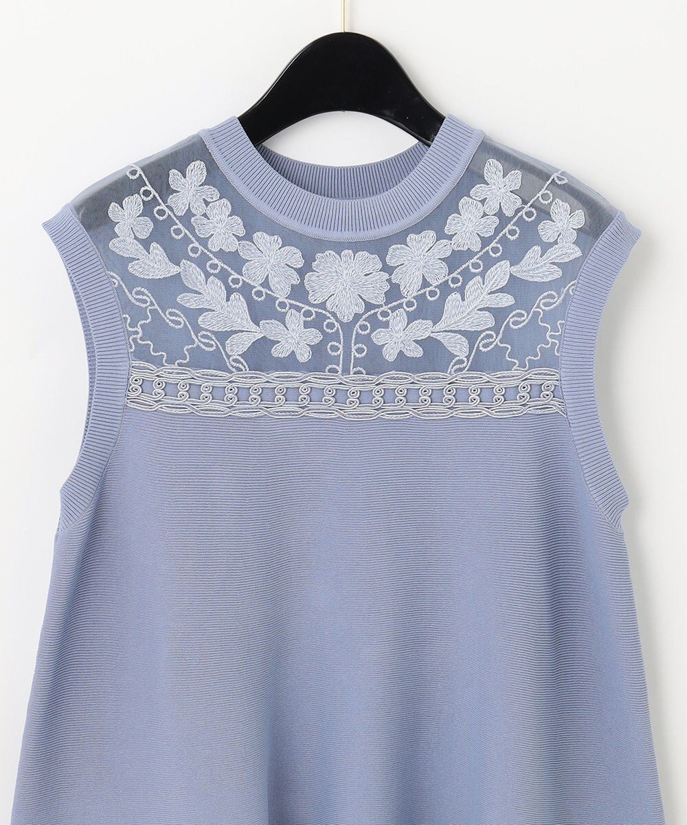 GRACE CONTINENTAL フラワーコードニットトップ 