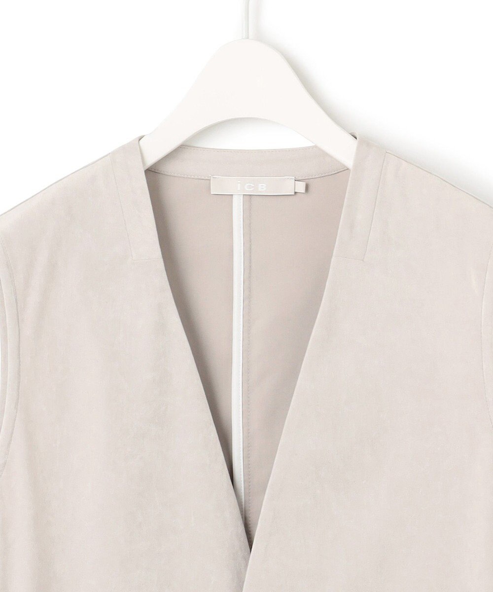 ICB 【洗える】ストレッチスエード ジレ 