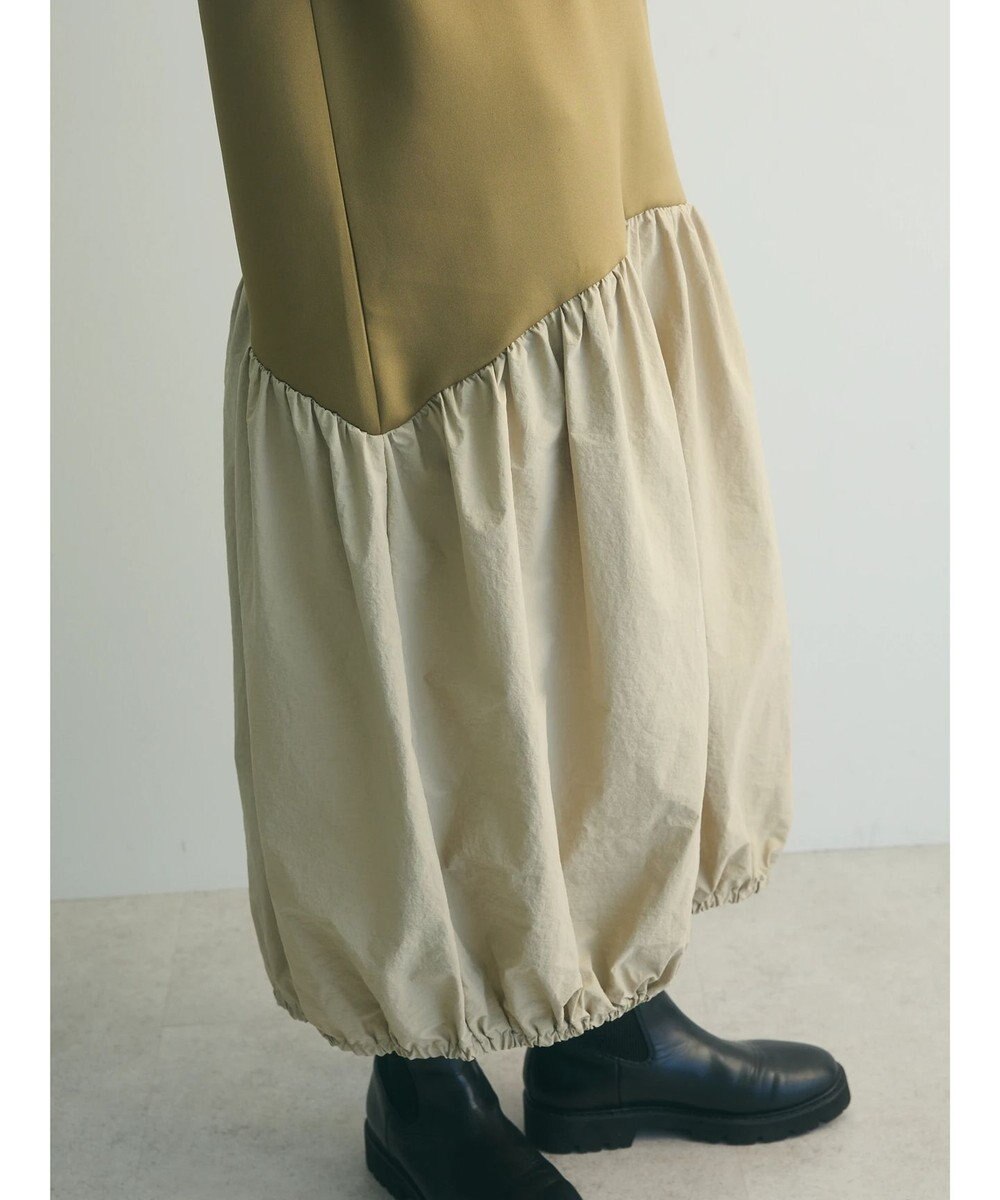 Green Parks ａ．異素材切り替えバルーンワンピース 