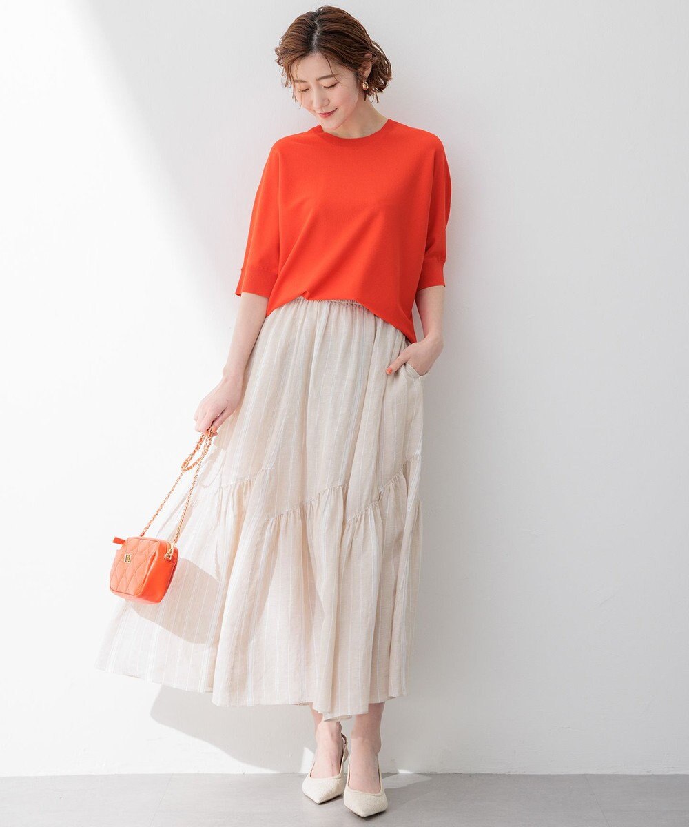 23区 【洗える】レーヨンポリエステルストレッチ ドルマン ニット 