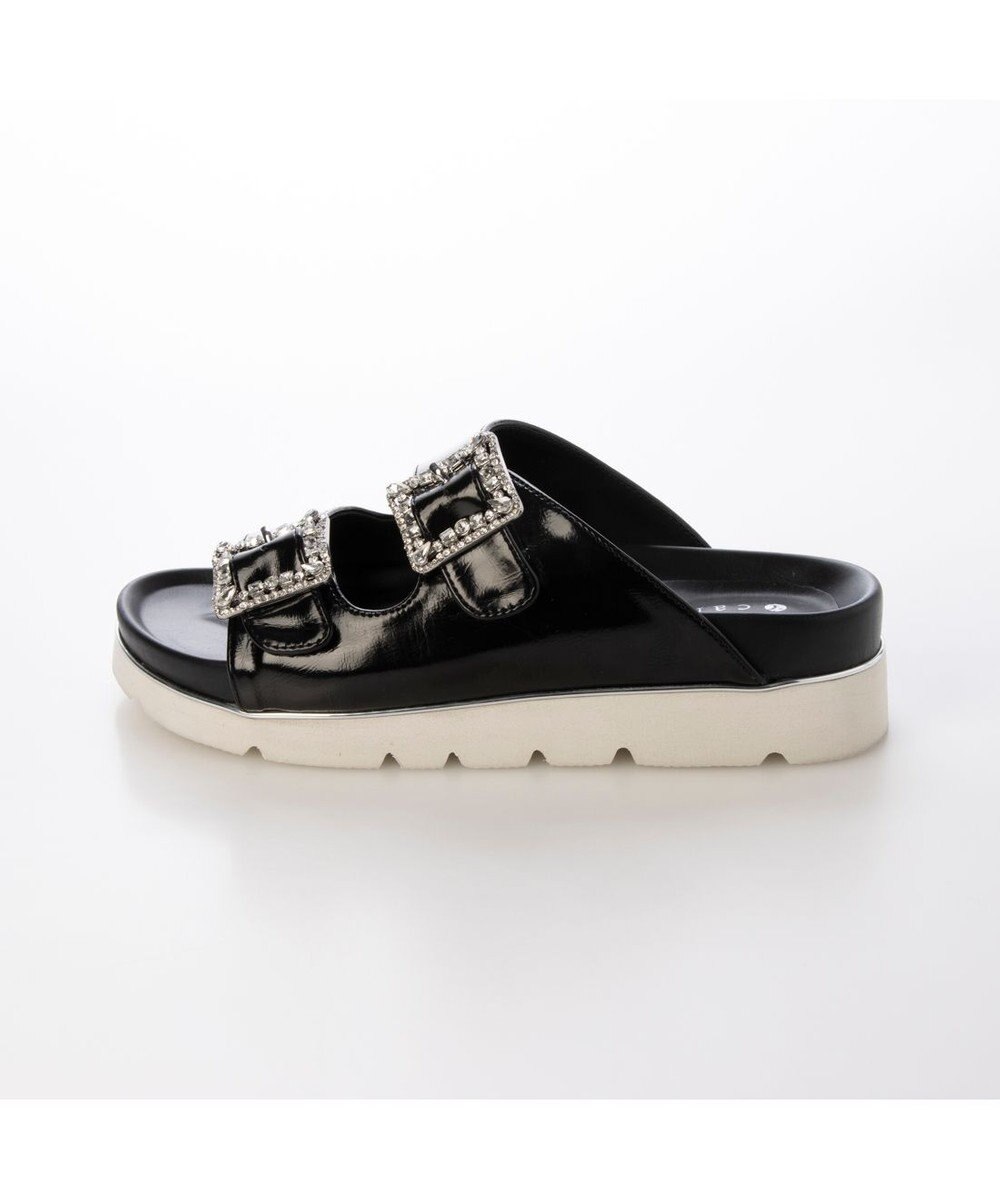 MODE ET JACOMO <carino>厚底ビジューバックルサンダル 